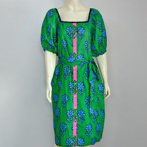 Rhode Green Blue Floral Dress (M)